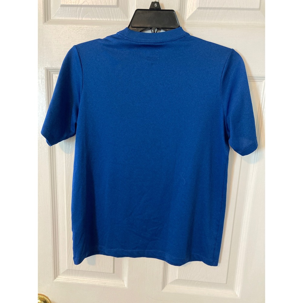 Nike Boys Dri-FIT Royal Blue Graphic Swoosh Athletic T-Shirt Size Large L - Picture 2 of 3